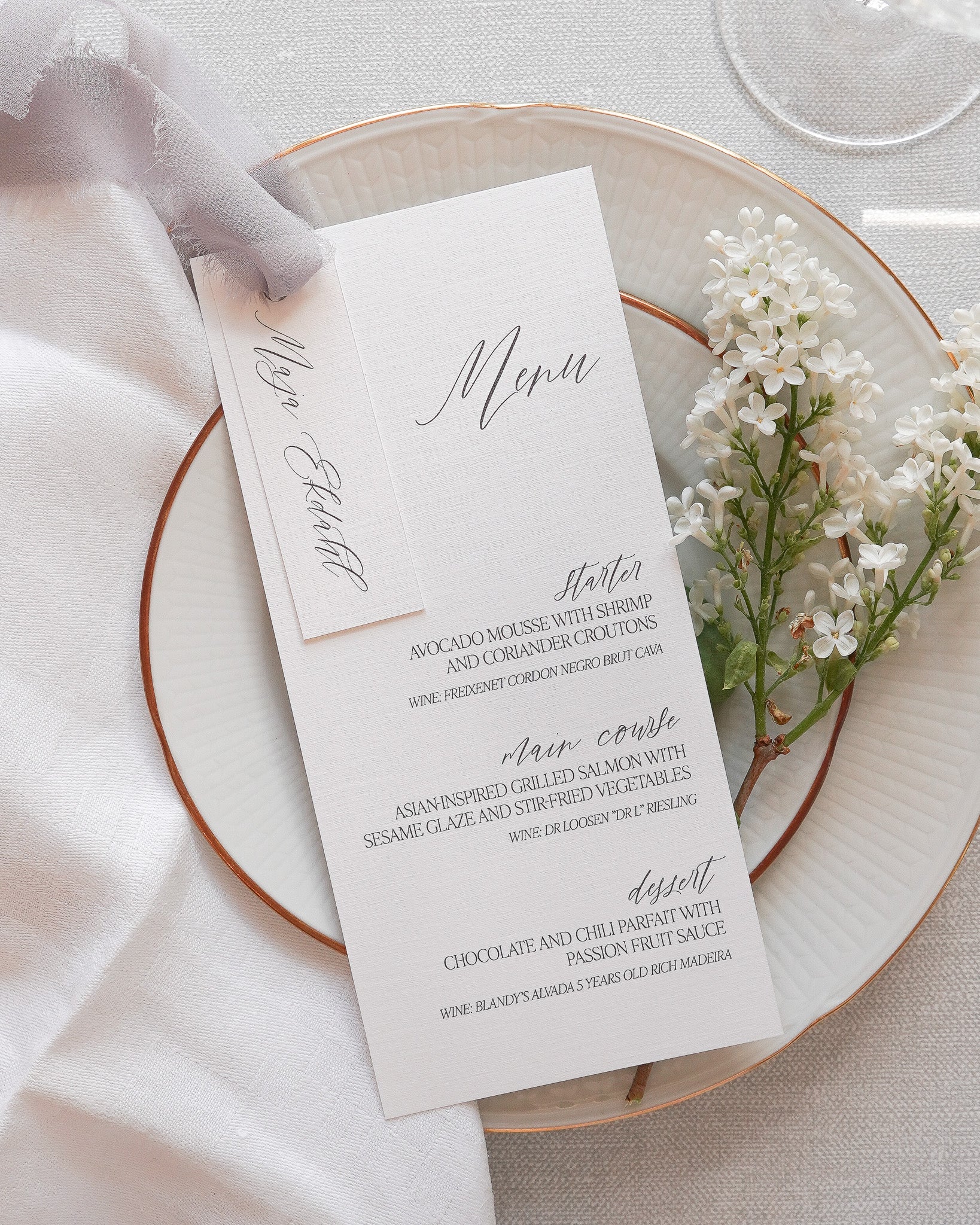 Menus and Placement Cards